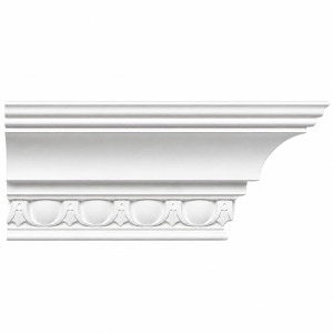 MD1340 Ornate Cove Crown Moulding on white background