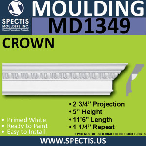 MD1349 Spectis Crown Molding Trim 2 3/4"P x 5"H x 138"L
