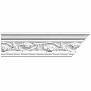 MD1367 Floral Scroll Crown Moulding on white background