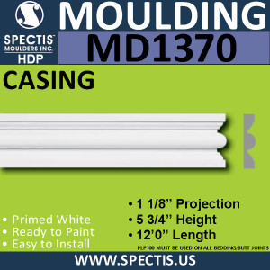 MD1370 Spectis Molding Case Trim 1 1/8"P x 5 3/4"H x 144"L