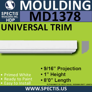 MD1378 Spectis Molding Base Cap Trim 9/16"P x 1"H x 96"L