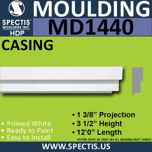 MD1440 Spectis Brick Molding Trim 1 3/8"P x 3 1/2"H x 144"L