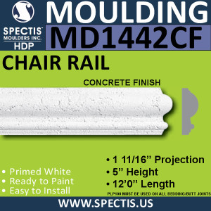 MD1442CF Spectis Concrete Finish Rail 1 11/16"P x 5"H x 144"L