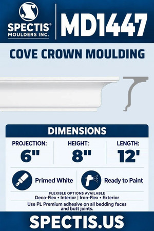 MD1447 moulding and original manufacturer side profile, matching visible height and aligned top and bottom edges.
