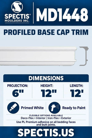 MD1448 moulding and original manufacturer side profile, matching visible height and aligned top and bottom edges.