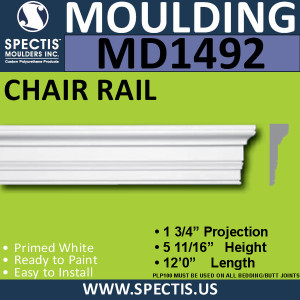 MD1492 Spectis Molding Base Trim 1 3/4"P x 5 11/16"H x 144"L