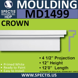 MD1499 Spectis Molding Base Cap Trim 4 1/2"P x 12"H x 144"L