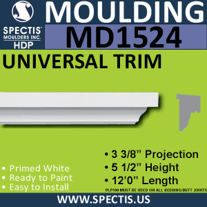 MD1524 Spectis Molding Cap Trim 3 3/8"P x 5 1/2"H x 144"L