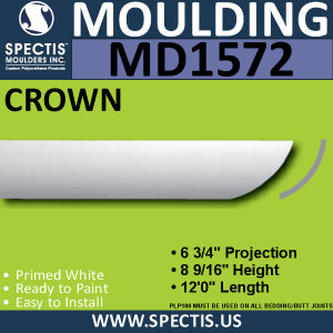 MD1572 Spectis Crown Molding Trim 6 3/4"P x 8 9/16"H x 144"L