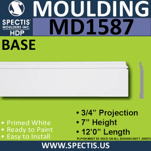 MD1587 Spectis Molding Base Trim 3/4"P x 7"H x 144"L