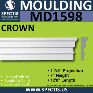 MD1598 Spectis Molding Base Trim 1 7/8"P x 7"H x 144"L