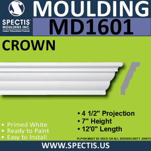 MD1601 Spectis Crown Molding Trim 4 1/2"P x 7"H x 144"L