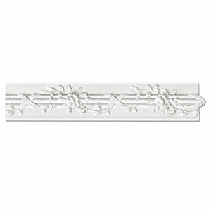 MD1603 Floral Plant-On Moulding on white background