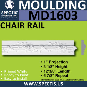 MD1603 Spectis Molding Plant On Trim 1"P x 3 1/8"H x 144 3/8"L