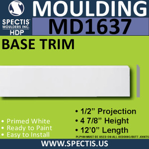 MD1637 Spectis Molding Base Trim 1/2"P x 4 7/8"H x 144"L