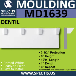 MD1639 Spectis Molding Dentil Trim 3"P x 6"H x 144"L