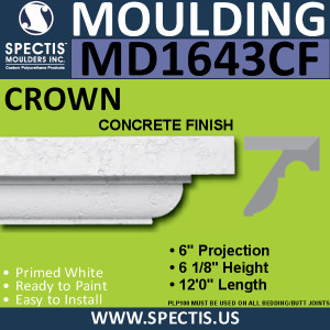 MD1643CF Spectis Crown Concrete Finish 6"P x 6 1/8"H x 144"L