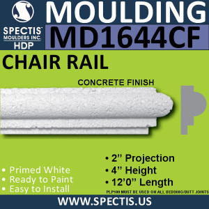 MD1644CF Spectis Molding Concrete Finish Cap 2"P x 4"H x 144"L