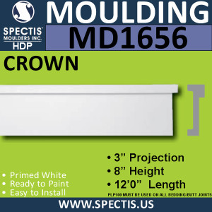 MD1656 Spectis Molding Cap Trim 3"P x 8"H x 144"L