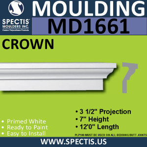 MD1661 Spectis Molding Cap Trim 3"P x 7"H x 144"L