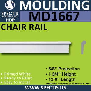 MD1667 Spectis Molding Cap Trim 5/8"P x 1 3/4"H x 144"L