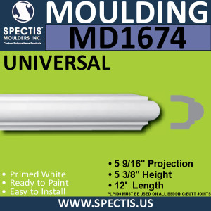 MD1674 Spectis Molding Base Cap 5 9/16"P x 5 3/8"H x 144"L