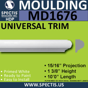 MD1676 Spectis Molding Cap Trim 15/16"P x 1 3/8"H x 120"L
