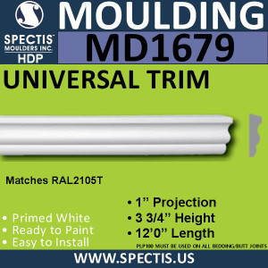 MD1679 Spectis Molding Cap Trim 1"P x 3 3/4"H x 144"L