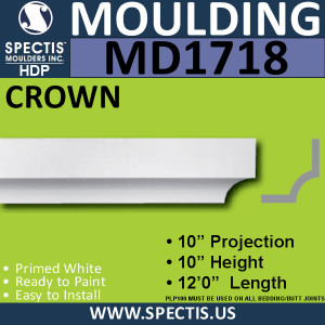 MD1718 Spectis Crown Molding Trim 10"P x 10"H x 144"L