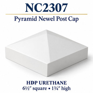 NC2307 Pyramid HDP Urethane Newel Cap – 6½″ × 1¾″ H