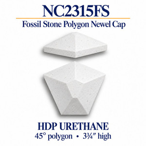 NC2315FS Fossil Stone 45° Polygon HDP Urethane Newel Cap
