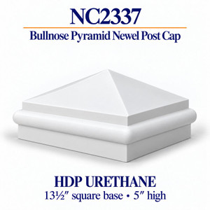 NC2337 Pyramid with Bullnose HDP Urethane Newel Cap – 13½″ Base × 5″ H