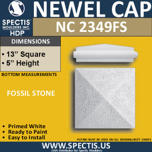 NC2349FS Fossil Stone Newel Cap 13" W x 5" H