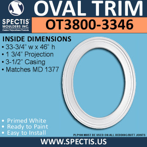 OT3800-3346 Oval Trim 33 3/4"W X 46"H with 3.5" Casing