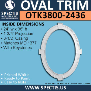 OTK3800-2436 Oval Trim 24"W X 36"H Inside with 3.5" Casing