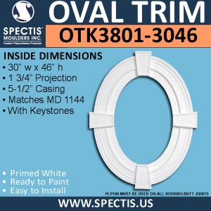 OTK3801-3046 Oval Trim 30"W X 46"H Inside with 3.5" Casing