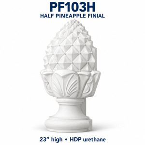 PF103H Half Pineapple Finial – 23″ H | HDP Urethane — product illustration