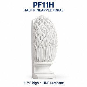 PF11H Half Pineapple Finial – 11⅛″ H | HDP Urethane — product illustration
