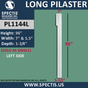 PL1144L Left Side Smooth Long Pilaster Spectis 7" x 96"