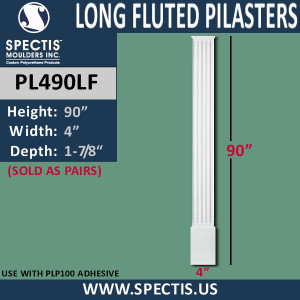 PL490LF Long Fluted Pilasters from Spectis 4" x 90"