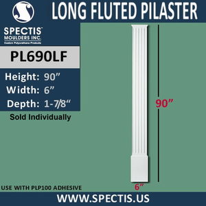 PL690F Fluted Pilaster from Spectis Urethane 6" x 90"
