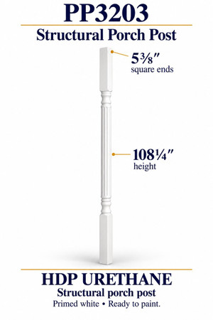 PP3203 Structural Porch Post – 5⅜″ square ends × 108¼″ height