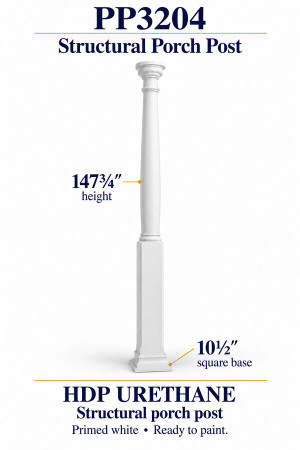 PP3204 Structural Porch Post – 10½″ square base × 147¾″ height