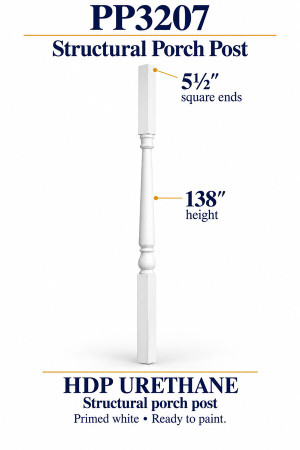 PP3207 Structural Porch Post – 5½″ square ends × 138″ height