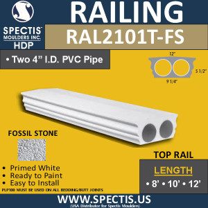 RAL2101T-FS Fossil Stone 9 1/4"W Top Railing 8'-10'-12'