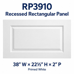RP3910 Recessed Rectangular Panel; 38″ W × 22½″ H × 2″ P; primed white