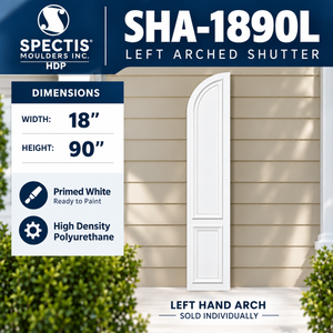 SHA 1890L Arched Left Polyurethane Shutter - 18 x 90 (Each)