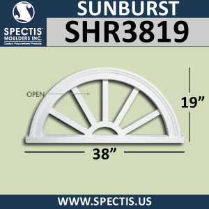 SHR3819 Sunburst 1 3/8"P X 38"W X 19"H