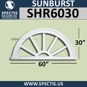 SHR6030 Sunburst 1 3/8"P X 60"W X 25"H