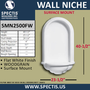 SMN2500FW Surface Mount Wall Niche 23 1/2" x 40 1/2"